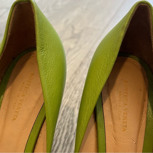 Bottega Veneta Green Leather Peep Toe Pump Size 40.5 / 7.5 - Picture 6 of 7